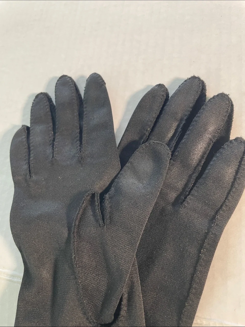 Vintage Black Beaded Rayon/Nylon Stretch Ladies Evening Gloves Size S/M